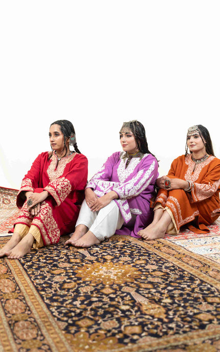 Kashmiri Aari Work Phiran - Mystic Purple