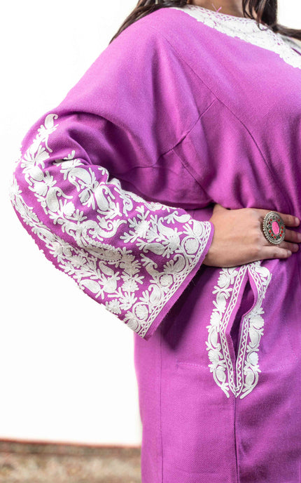 KASHMIRI AARI WORK PHERAN - MYSTIC PURPLE - ARTISANS KASHMIR