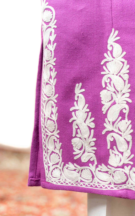 KASHMIRI AARI WORK PHERAN - MYSTIC PURPLE - ARTISANS KASHMIR