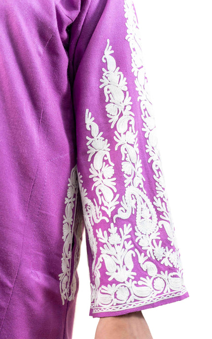 KASHMIRI AARI WORK PHERAN - MYSTIC PURPLE - ARTISANS KASHMIR