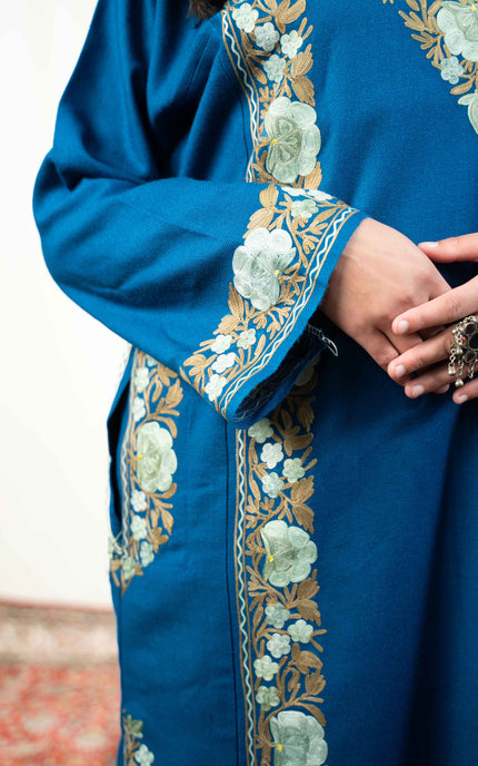 KASHMIRI AARI WORK PHERAN - LAPIS BLUE - ARTISANS KASHMIR