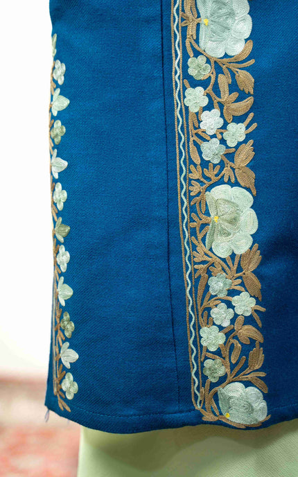 KASHMIRI AARI WORK PHERAN - LAPIS BLUE - ARTISANS KASHMIR