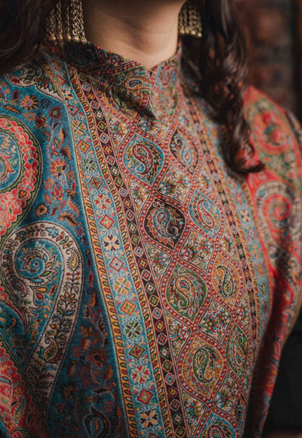 PREMIUM KANI WORK CAPE COAT. - ARTISANS KASHMIR